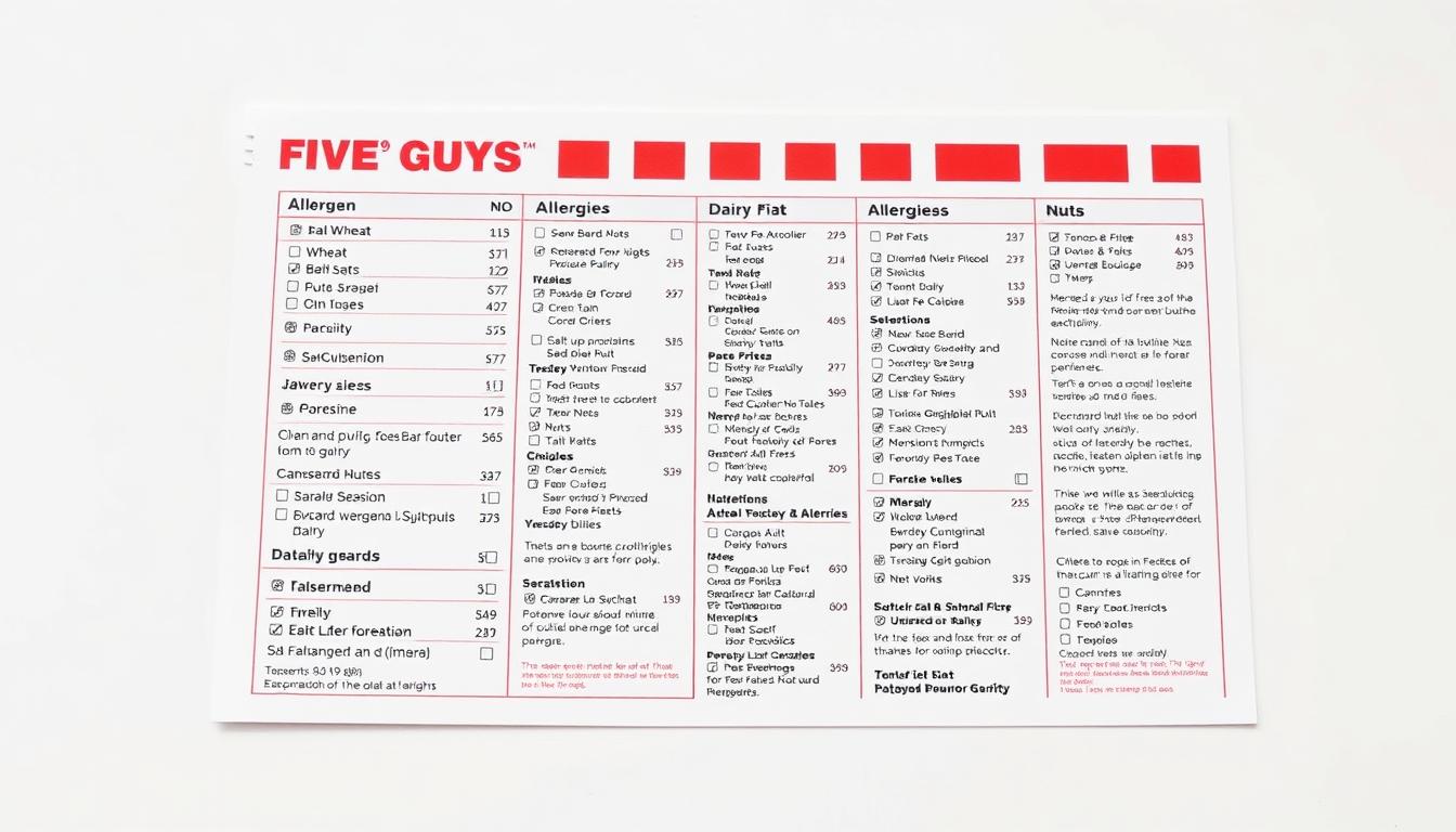 Five Guys Allergen Menu