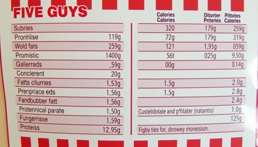 Five Guys Nutritional Information