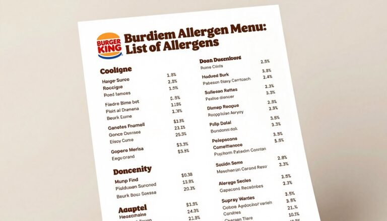 Burger King Allergen Menu