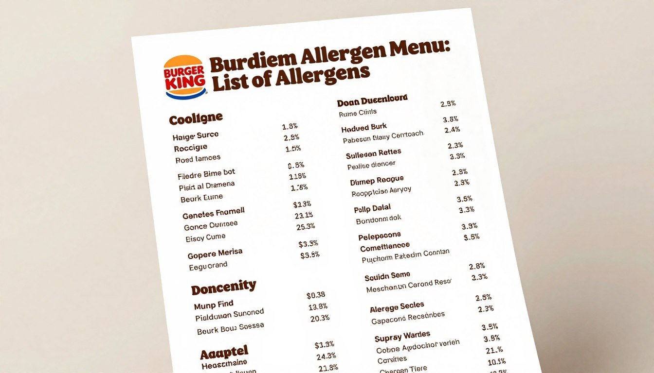 Burger King Allergen Menu
