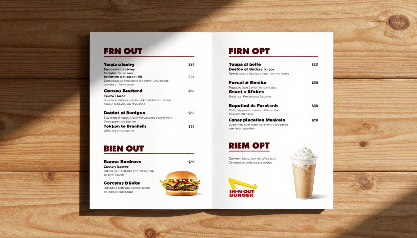 in n out burger menu